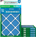 Filterbuy 12x30x1 Air Filter MERV 13 (MPR 1900) Health Defense Replacement (6-Pack), Electrostatic Pleated HVAC AC Furnace Filters, Made in USA (Actual Size: 11.88 x 29.88 x 0.75)