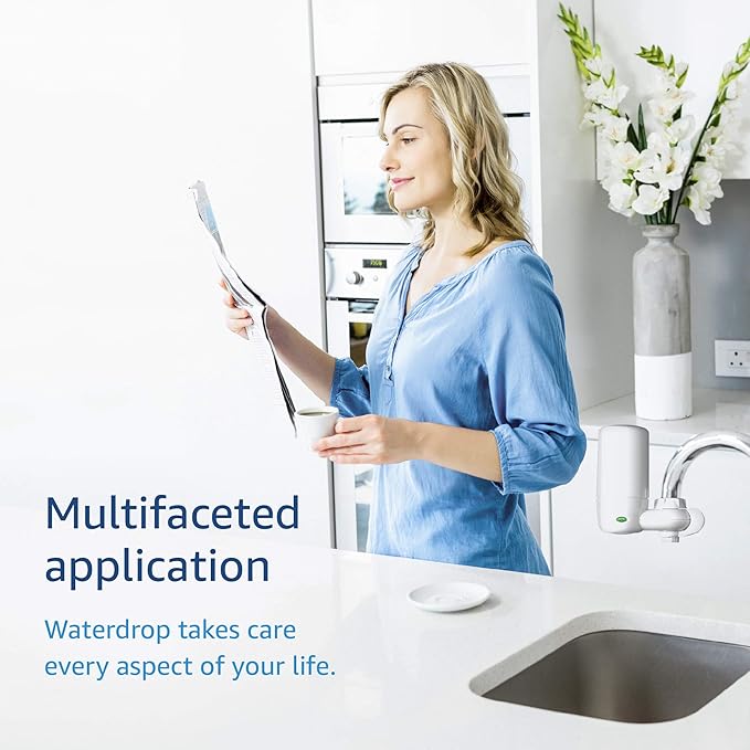Waterdrop Faucet Water Filter, Replacement for Brita® Filter, 36311 On Tap Water Filtration System, Brita® Replacement Filters, 4-Months or 100 Gallons White (2 Packs)