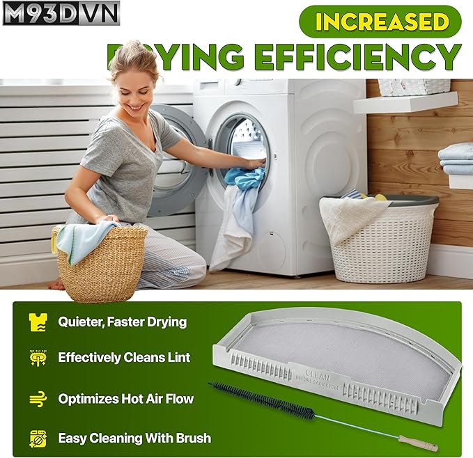 Lint Screen Filter Replacement for GE GTD45EASJ2WS, GTD45GASJ0WS, GTD45GASJ2WS, GTD65EBPL0DG, GTD45GASJ1WS Dryer For Hotpoint HTX21EASK0WW, HTX24EASK0WW, HTX24GASK0WW, HTX24GASK0WS, HTX24EASK0WS Dryer
