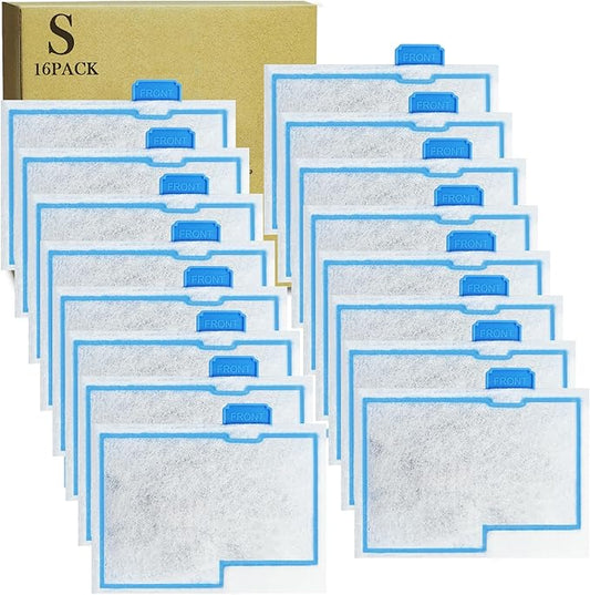 16 Pack Small Filter Cartridge Compatible with Aqueon, Aquarium Fish Tank Filter Cartridges Replacement for QuietFlow E Internal Power Filter Size 10 and Minibow Aquarium Filters Size 1/2.5/5 Gallon