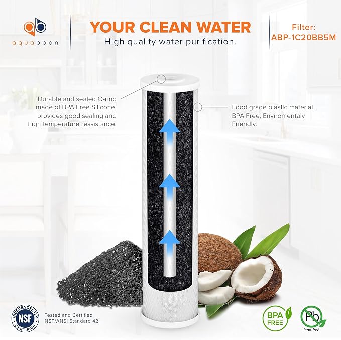 Aquaboon 5 Micron 20 x 4.5 Water Filters Whole House Set NSF Certified Water - Image 6