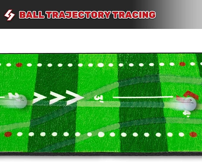 SAPLIZE Golf Putting Mat/Putting Green Mat - Adjustable Slope, Trajectory Tracking & Pong Game Modes | Indoor & Outdoor Use