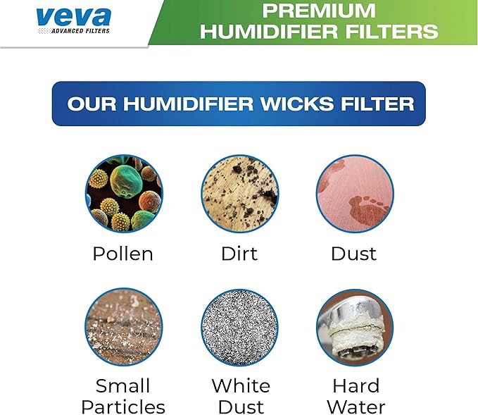 VEVA 6 Pack Premium Humidifier Filters Replacement for Honeywell Filter A, HAC-504, HAC-504AW, HCM 350 and Other Cool Mist Models