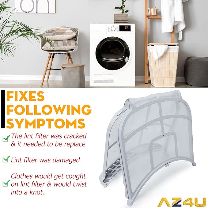 AZ4U ADQ73373201 Replacement For LG True Steam Dryer Lint Trap Replacement, LG Dryer Lint Filter & For Kenmore Elite Dryer Lint Screen Replacement with Cleaner Brush, AP5675511 2656948 PS7787727 Etc