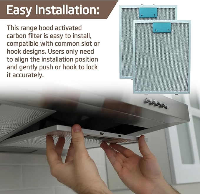 Universal 12-5/9" x 10-1/5" Range Hood Charcoal Filter 2Pcs