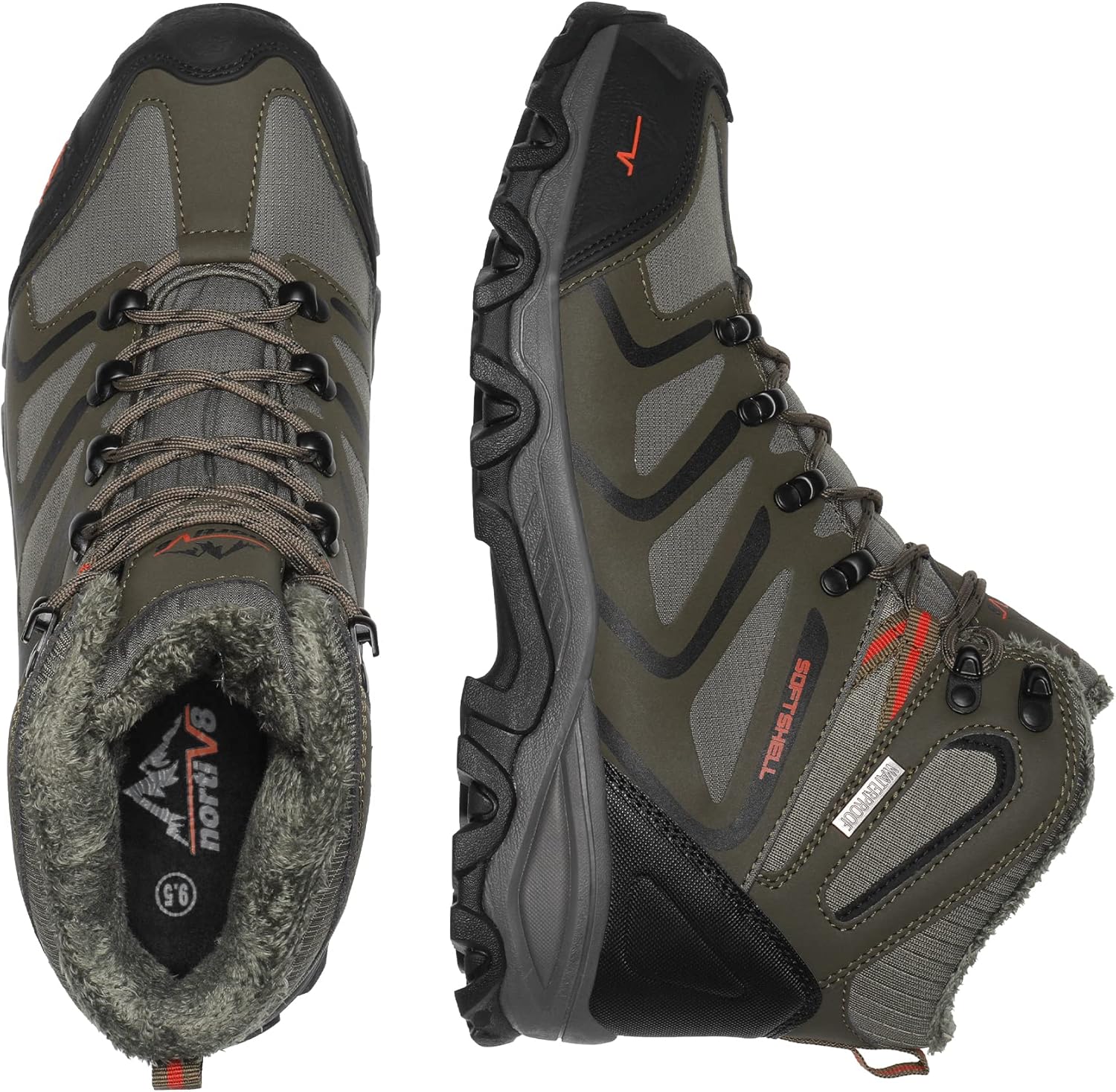 NORTIV 8 Men's Ankle High Waterproof Hiking Boots Outdoor Lightweight Shoes Trekking Trails Armadillo