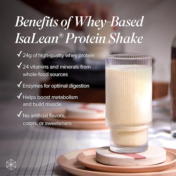 IsaLean Protein Shake Complete Superfood Meal Replacement for Maintaining Healthy Weight and Lean Muscle Growth with 24 Vitamins and Minerals-29.6 oz - 14 Meal Canister Natural Creamy Vanilla-FlexoryFit