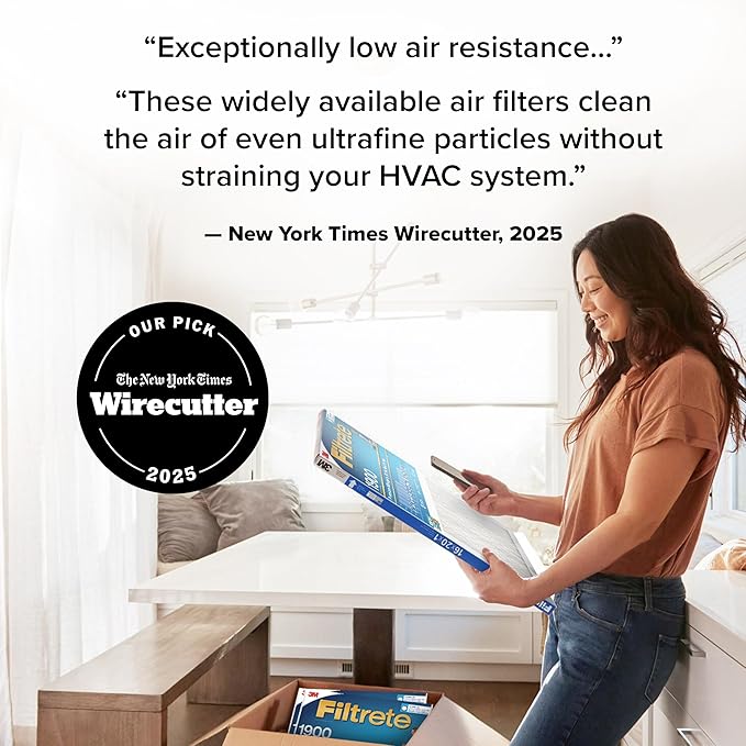 Filtrete 14x14x1 AC Furnace Air Filter, MERV 13, MPR 1900, Premium Allergen, Bacteria&Virus Filter, 3-Month Pleated 1-Inch Electrostatic Air Cleaning Filter, 2-Pack (Actual Size 13.781x13.813x0.84 in)