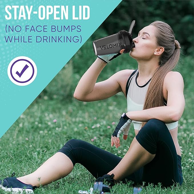 '-6 PACK- Shaker Cups for Protein Shakes 20 oz - 6x Wire Whisk | Leak Proof Protein Shaker Bottle for Protein Shakes, Shaker Bottle Pack for Pre & Post Workout, Shaker Cup (ALL IN BLACK)-FlexoryFit