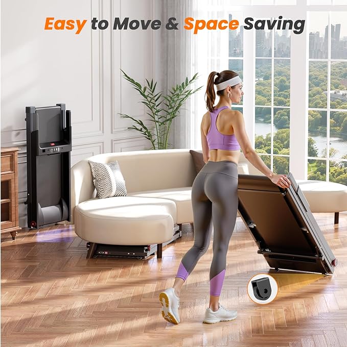 Treadmills for Home, 4-in-1 Foldable Treadmill with Incline, 300 LBS Capacity Running Treadmills for Home Small Spaces with Handles, 3.0 HP Folding Treadmill with Smart APP-FlexoryFit