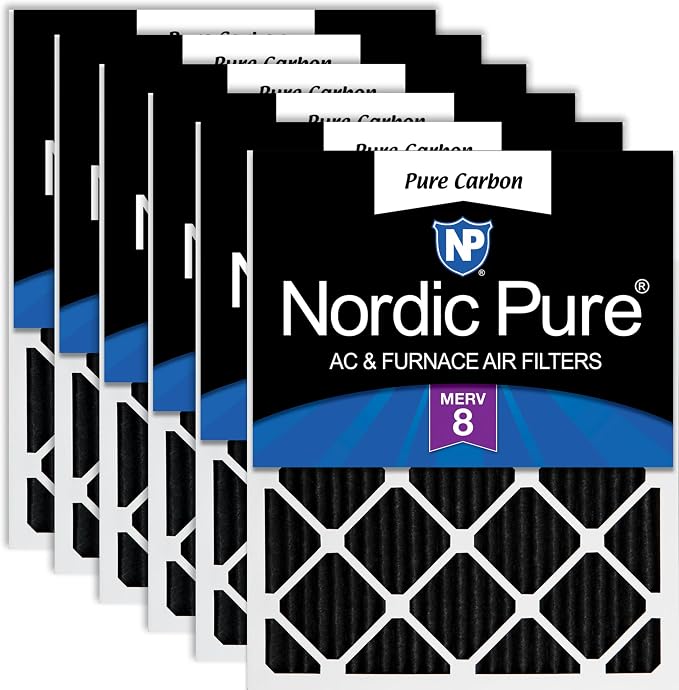 Nordic Pure 16x25x1 Pure Carbon Pleated Odor Reduction Furnace Air Filters 6 by NordicPure