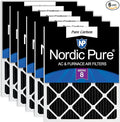 Nordic Pure 18x24x1 (17 1/2 x 23 1/2 x 3/4) Pure Carbon Pleated Odor Reduction Furnace Air Filters 6 Pack