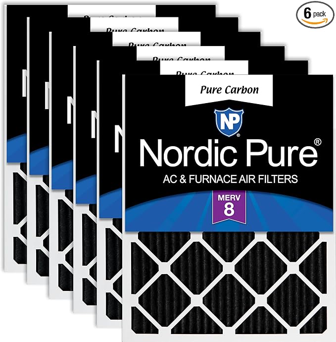 Nordic Pure 12x20x1 Pure Carbon Pleated Odor Reduction Furnace Air Filters 6 by NordicPure