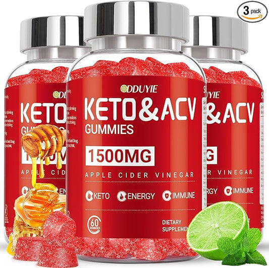 (3 Pack) Apple Cider Vinegar Gummies | Keto ACV Gummies for Supports Metabolism & Fat Burn with Vitamin B6 & B12 | ACV Supplement | Lemon Honey Flavor | 180 Vegan for Women and Men-FlexoryFit