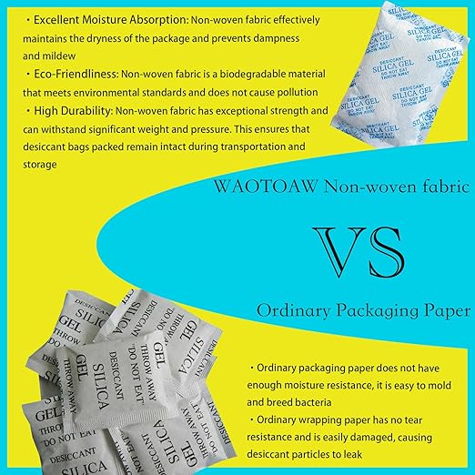 Silica Gel Packets,100 Gram 10 Packets Desiccant Packs, Moisture Absorbers, Rechargeable Silica Gel Car Dehumidifier, Reactivated Silica Gel Desiccant Packets, Safe Dehumidifier Bags for Storage