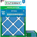 Filterbuy 15x20x1 Air Filter MERV 13 (MPR 1900) Health Defense Replacement (3-Pack), Electrostatic Pleated HVAC AC Furnace Filters, Made in USA (Actual Size: 14.50 x 19.50 x 0.75)
