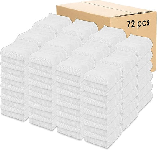 Kaufman - Premium Hand Towels Set for Bathroom, Spa, Gym, and Face Towel 100% Cotton Ring Spun, Ultra Soft Feel and Highly Absorbent Towels (White, 72-PK)-FlexoryFit