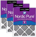 Nordic Pure 12x12x1 (11 3/4 x 11 3/4 x 3/4) Furnace Air Filters MERV 8 Pleated Plus Carbon 3 Pack