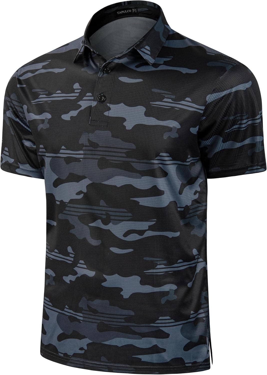 TAPULCO Mens Quick Dry Polo Shirts Camouflage Pattern Performance Athletic Lightweight Breathable Casual Golf Tshirts