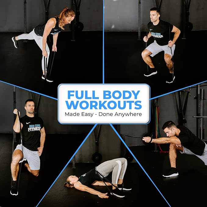 Pull Up Assistance Resistance Bands - Long Loop Power Bands for Men and Women - Strength Power Flexibility Training at Home & Gym - Ebooks & Workout Chart Included by Iron Core Fitness-FlexoryFit