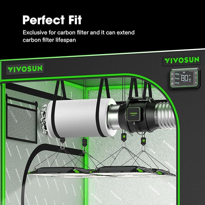 VIVOSUN 6 Inch Prefilter for 6" Carbon Filter, White, 13.78" Long