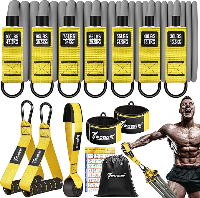 Heavy Resistance Bands for Working Out, 350lbs/450lbs Exercise Bands with Handles, Workout Bands Set for Men, Fitness Weight Bands for Muscle Strength Training, Stretching, Slim, Home Gym Equipment-FlexoryFit