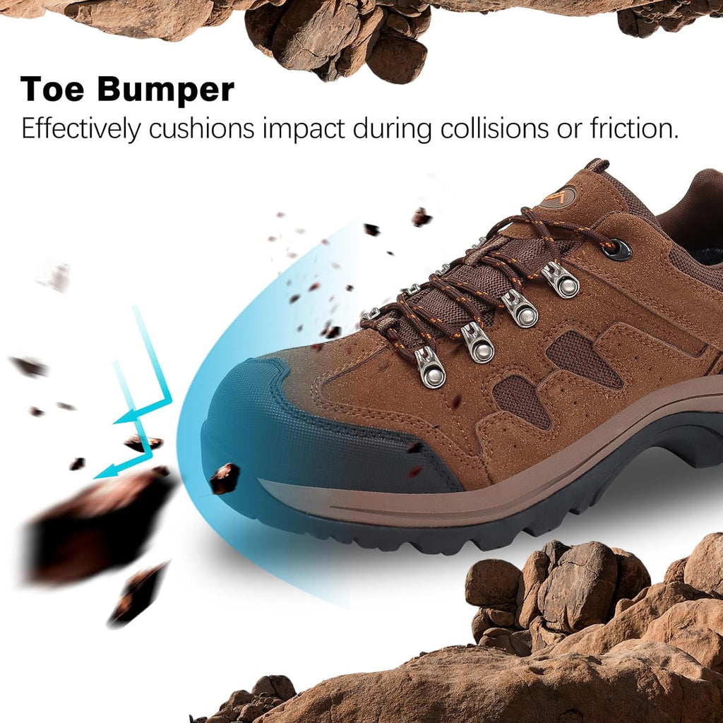 CC-Los Men's Waterproof Hiking Shoes Outdoor Comfortable Trekking Shoe Lightweight Working Sneaker