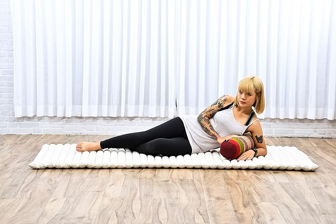 Leewadee Small Yoga Bolster – Shape-Retaining Cervical Neck Roll, Tube Pillow for Comfortable Reading, Kapok Filling, 22 x 6 x 6 inches-FlexoryFit