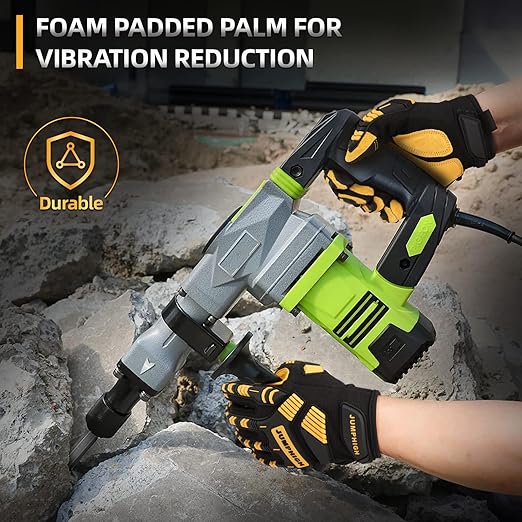 JUMPHIGH Safety Work Gloves, Synthetic Leather Impact-Resistant Heavy Duty Mechanic Gloves, Sensitive Touch Screen, Flexible Grip Gloves for Work (L)-FlexoryFit