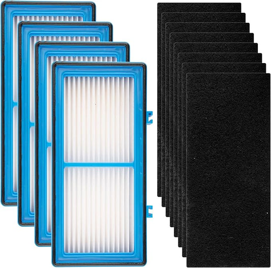 (12 Pack) AER1 Filter 4 HEPA Filters + 8 Carbon Booster Filters Compatible With Holmes AER1 Type Total Air Filter, HAPF30AT And HAP242-NUC, Replacement HEPA Filter Kit