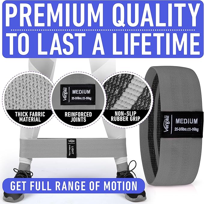Resistance Bands for Working Out with Workout Bands Guide. 4 Booty Bands for Women Men Fabric Elastic Bands for Exercise Bands Resistance Bands for Legs Bands for Working Out Hip Thigh Glute Bands Set-FlexoryFit