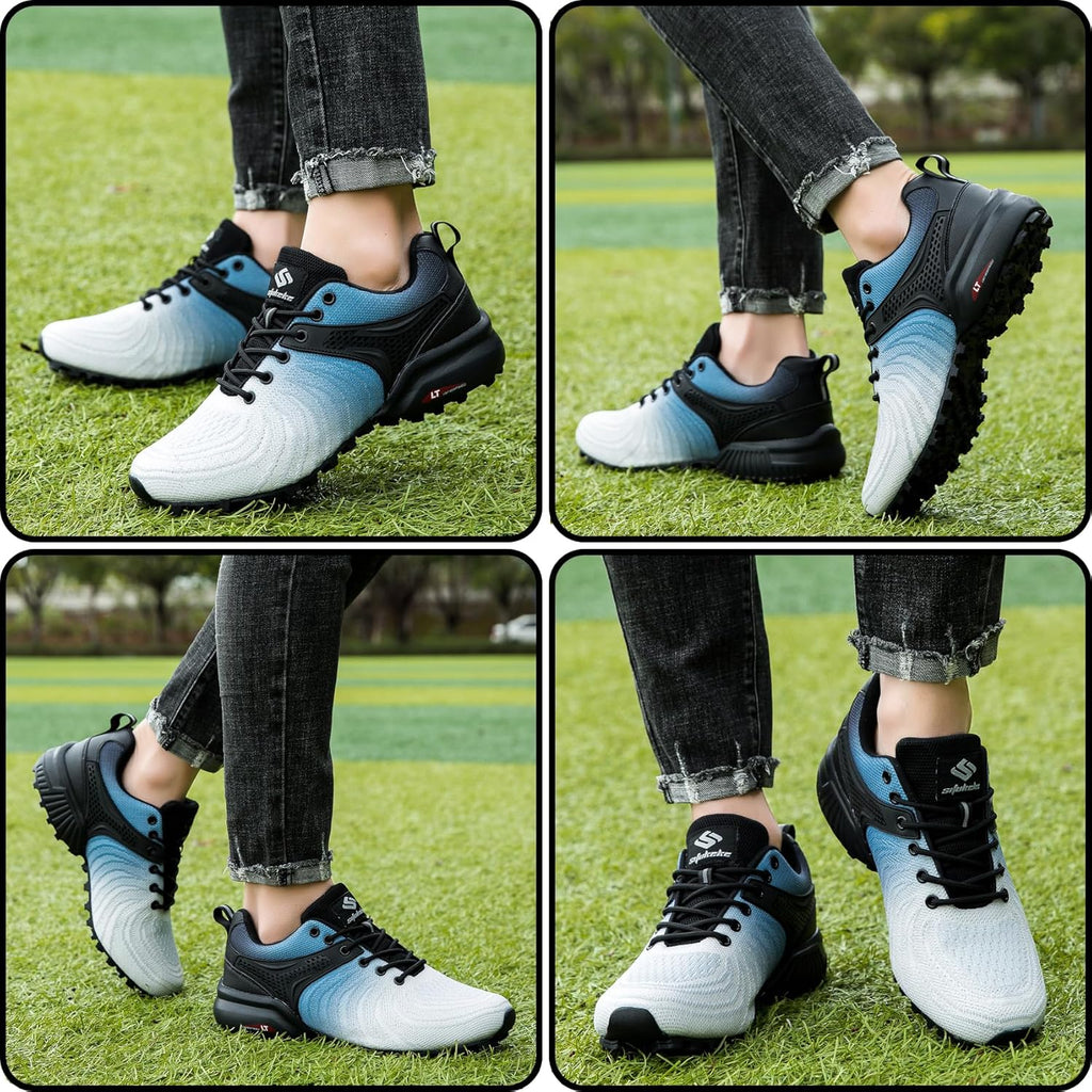 Men's Trail Running Shoes Lightweight Breathable Walking Hiking Sneakers Outdoor Athletic Tennis Cross Training Shoes