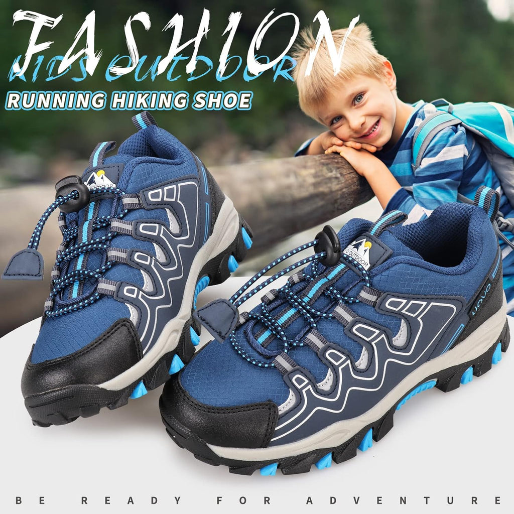 UOVO Boys Girls Kids Sneakers Hiking Running Outdoor Walking Tennis Shoes Waterproof Non Slip Fashion Sneakers(Little/Big Kids