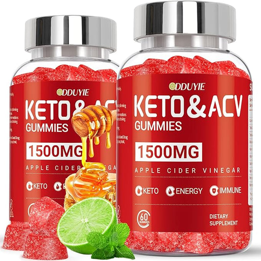 Keto ACV Gummies - 1500mg Apple Cider Vinegar Gummies with Pomegranate Beetroot & Vitamin B12 B6 - Lemon Honey Flavor - for Men & Woman - GMO Free & Vegan - 120 Count-FlexoryFit