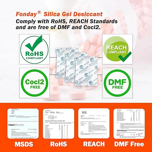 5Gram 40Packets Fonday Food Grade Silica Gel Packs Desiccants Moisture Absorbers Desiccants Packets Dehumidifier Packs