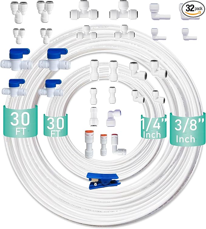 ESHIONG NSF Certified 1/4" & 3/8"O.D. Water Line Tubing and Push to Connect by ESHIONG