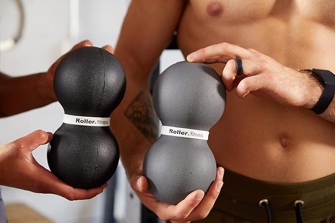 Infinity Roller, Peanut Foam Roller, Large 8-Inch Double Massage Ball Exercise Roller (Black - Firm)-FlexoryFit