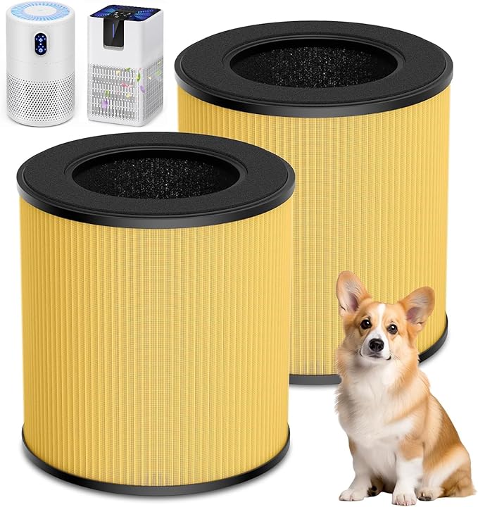 B-D02L/M05 Replacement Filter, Compatible with MOOKA B-D02L & M05 Air Purifier, for VEWIOR B-D02U, for KOIOS B-D02L, H13 True HEPA Filter, 2 Pack Pet Care Filter