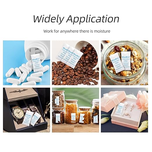 0.5 Gram 1500 Pack Silica Gel Packs, Dessicant Packets, Moisture Absorbers for Food Storage, Food Grade Desiccant Dehumidifiers, WiseMini