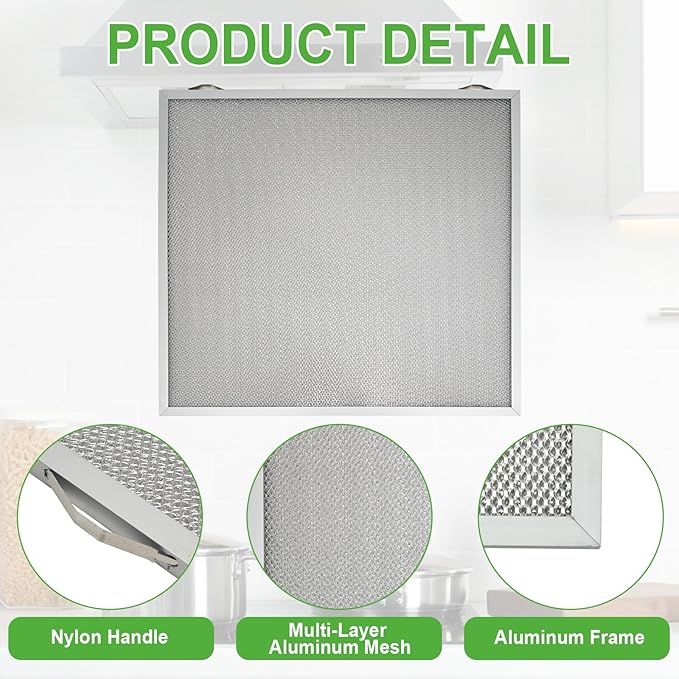 S99010430-003 Grease Range Hood Filters Replacement for 99010430-003 AP6261942 Compatible with Broan Range Hood Filter,15-7/4" X 16-7/8" X 3/8"（2 Pack ）