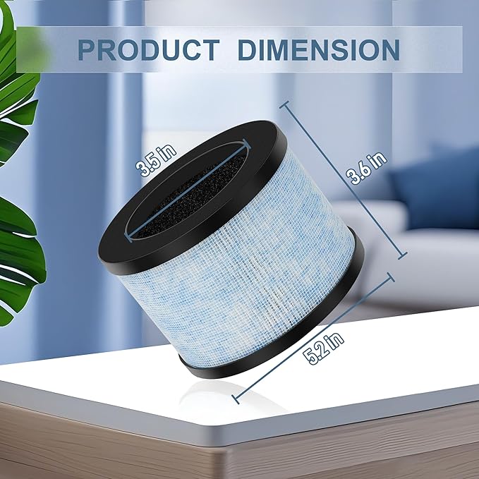 MK-01 & MK06 True HEPA Filter Replacement Compatible with Aroeve MK01, MK06, ToLife TZ-K1, FreAire KN6391 and Kloudi DH-JH01 Air Purifier, Standard Version, Pack of 4