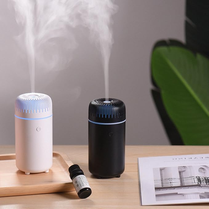Car Diffuser Humidifier USB Aromatherapy Essential Oil Air Freshener USB Cool Mist Mini Portable Diffuser for Car Home Office Bedroom (Black)