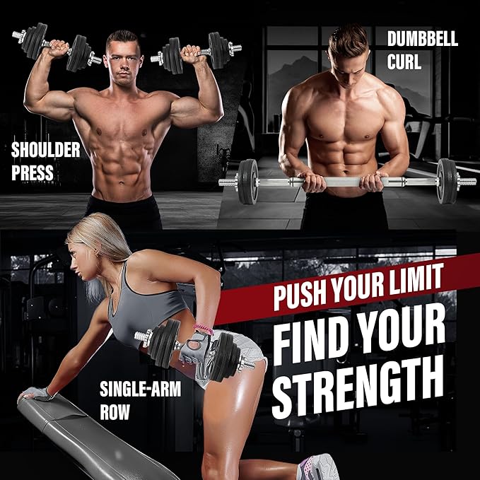 Yes4All Old School Adjustable Dumbbell Set with Weight Plates, Star Lock Collars/Connector, 40lbs to 200lbs Adjustable Weight Plates Set-FlexoryFit