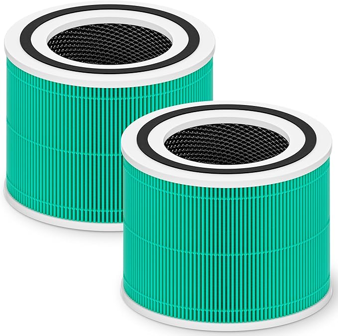 Core 300 Toxin Absorber Replacement Filter for LEVOIT Core 300 Core 300-P Core 300S Vortex Air Air Purifier, 3-in-1 H13 Grade True HEPA High-Efficiency Activated Carbon, Core 300-RF-TX, 2 Pack, Green