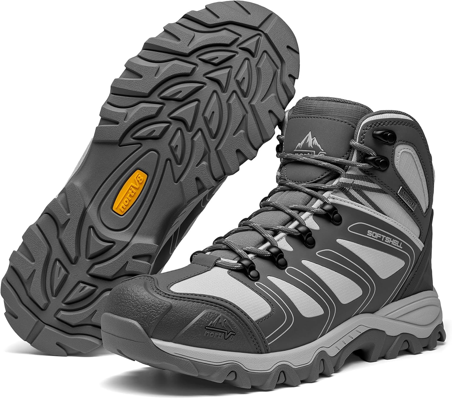 NORTIV 8 Men's Ankle High Waterproof Hiking Boots Outdoor Lightweight Shoes Trekking Trails Armadillo