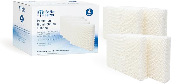 Humidifier Wick Replacement Filters Compatible with Vornado MD1-0002 for MD10002 MD10001 MD1-0001 EVAP1 EVAP3 Model 30/40/50 HU1-0021 Holmes HM250 HM405 HM406 HM725 # MD1-0002 MD1-0001 4-pack