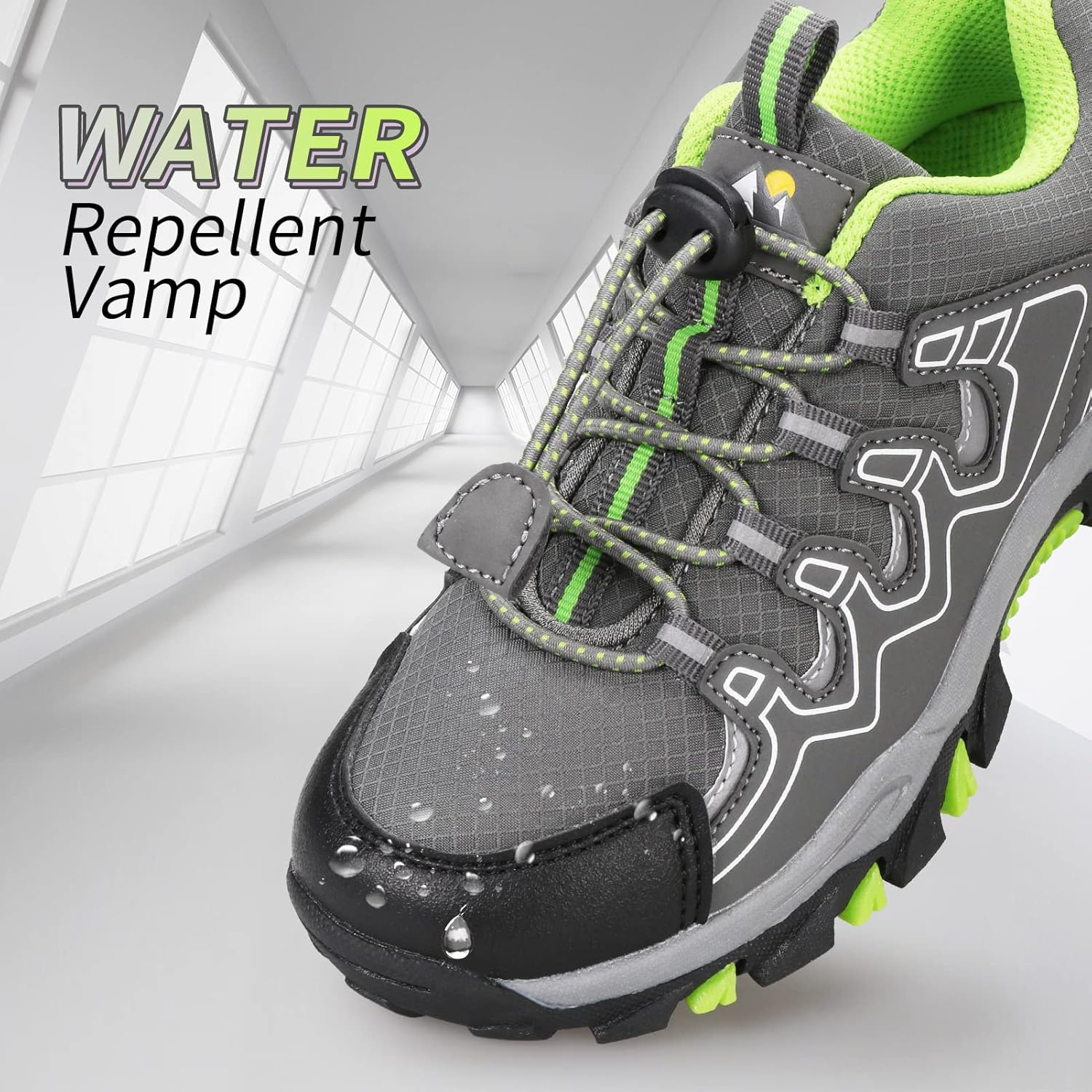 Boys Girls Hiking Trail Shoes Waterproof Slip Resistant Outdoor Trekking Walking Running Sneakers(Little/Big Kids)