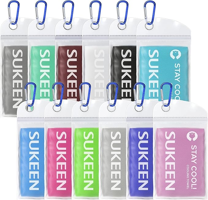 Sukeen Cooling Towel,Instant Evaporative Cooling for Sports,Yoga,Golf,Gym,Neck,Workout and More(40”x 12”)-FlexoryFit