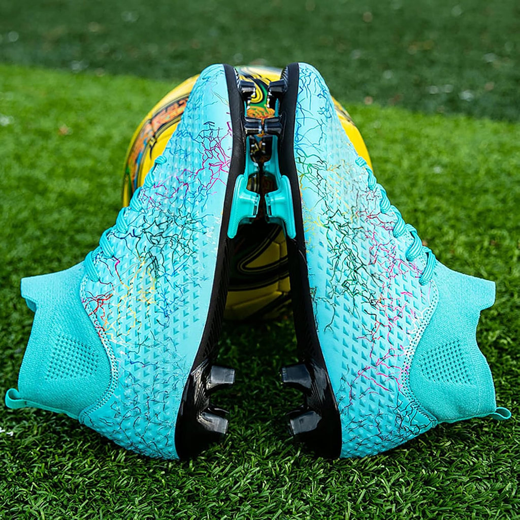 Men's Soccer Shoes High-Top Soccer Cleats Outdoor Breathable Athletic Professional Spikes Youth Boys Football Shoes Unisex