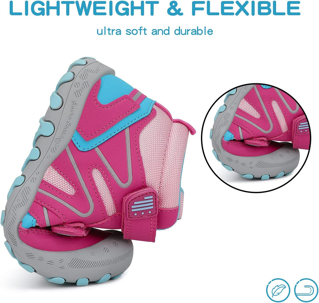 Mishansha Kids Water Resistant Hiking Boots, Boys Girls Anti Collision Anti-Skid Athletic Outdoor Adventure Trekking Shoes